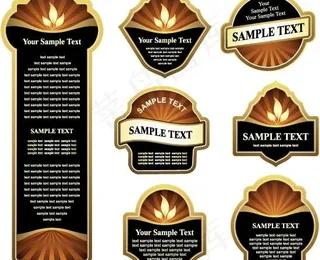 漂亮的欧式瓶贴设计矢量素材图片瓶身贴