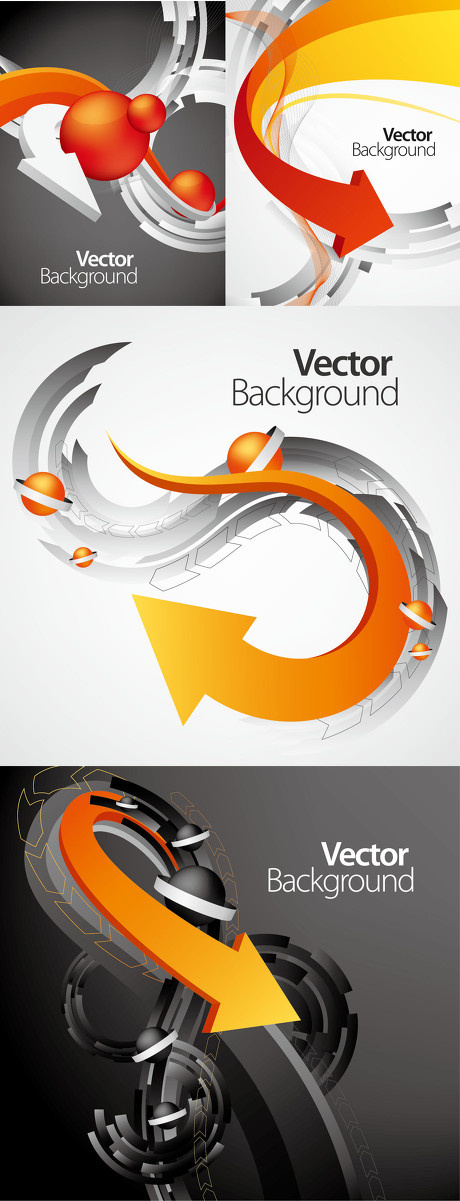 箭头动感线条齿轮3D效果设计