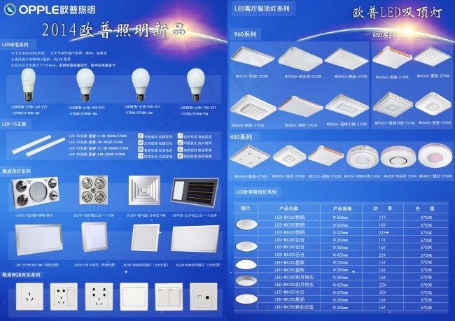 2014欧普新品LED宣传单页