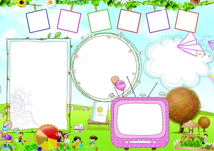 2017年蓝色清新夏季健康小报手抄...