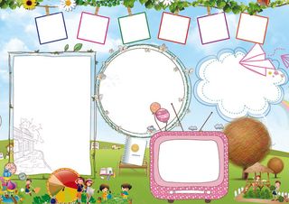 2017年蓝色清新夏季健康小报手抄...