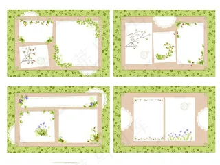 4新鲜的花藤矢量电子公告板