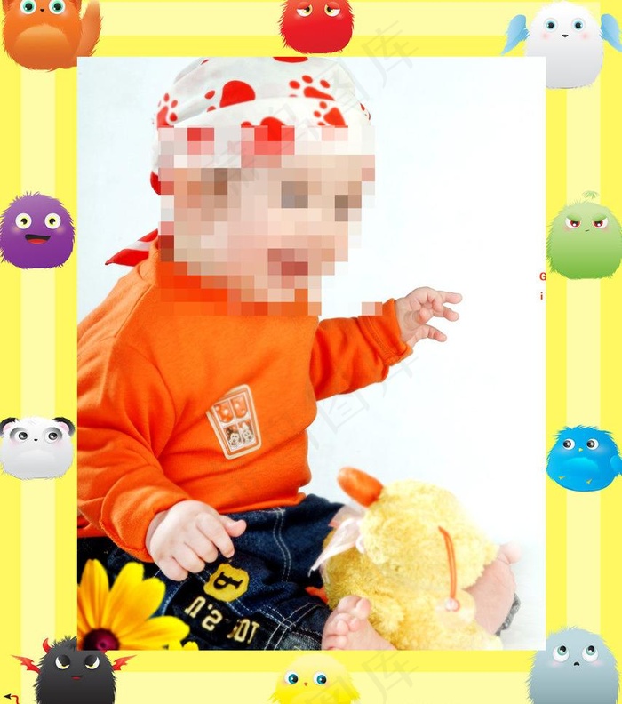 卡通相框图片(4459X5344(DPI:150))psd模版下载