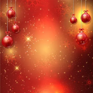 红色圣诞吊球背景矢量素材