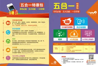 联通五合一特惠包宣传单