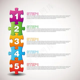 彩色数字拼图背景图片