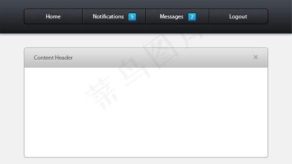 简单的导航界面PSD / CSS支...