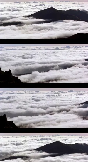 超高清云海翻滚山峰风景视频