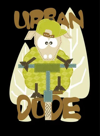 幼童印花 骑车的羊