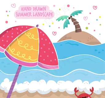 卡通夏季风景元素 卡通夏季风景元素