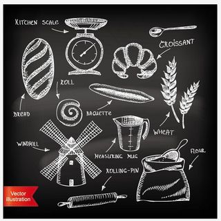 烘焙矢量黑板画