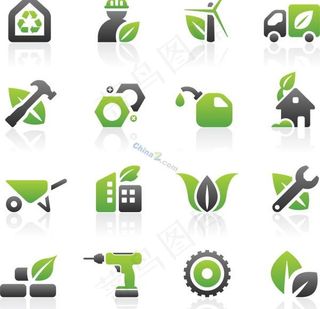 绿色创意设计图标矢量素材