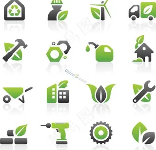 绿色创意设计图标矢量素材