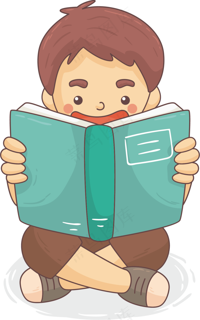 可爱卡通读书学习儿童PNG透明背景...