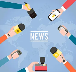 握话筒的手臂新闻插画矢量图图片