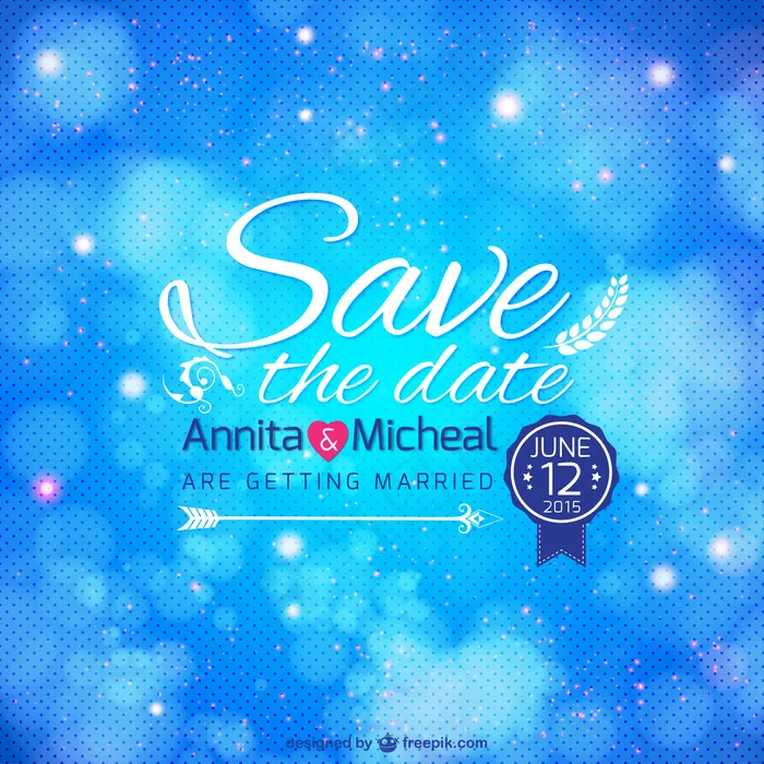 婚礼邀请蓝色抽象模板ai矢量模版下载