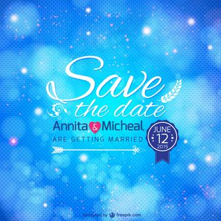 婚礼邀请蓝色抽象模板