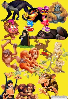 卡通猩猩小猴子PSD源文件