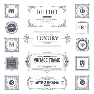 欧式字母花边边框矢量素材 欧式字母花边边框矢量素材