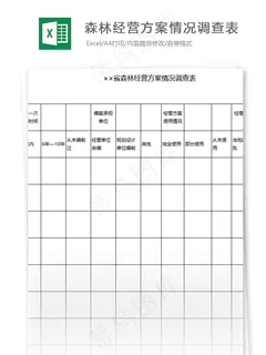 森林经营方案情况调查表