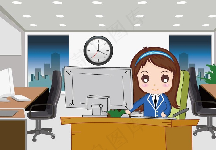 办公室场景办公人物图片
