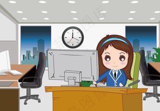 办公室场景办公人物图片