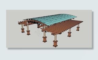 廊架草图大师模型