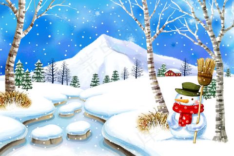 卡通雪地
