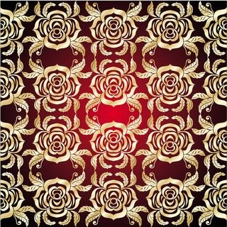 金色二方连续花纹底纹矢量素材