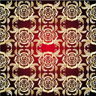 金色二方连续花纹底纹矢量素材