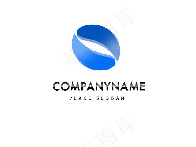 蓝色类通用logo素材psd模版下载