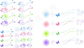 精美彩色花边矢量