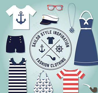 夏季海军风格服饰与配饰图片