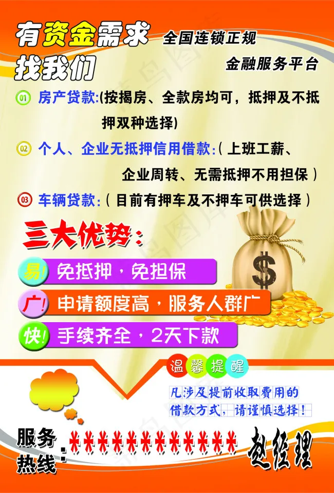 贷款彩页的psd模版下载