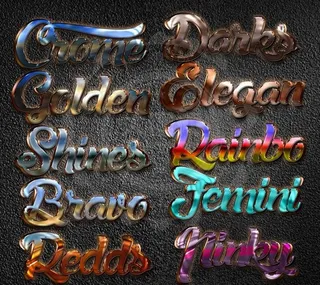 10款时尚镏金质感PS字体样式