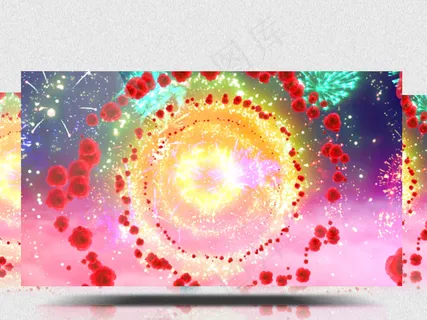 缤纷喜庆氛围歌曲相亲相爱舞台背景视...