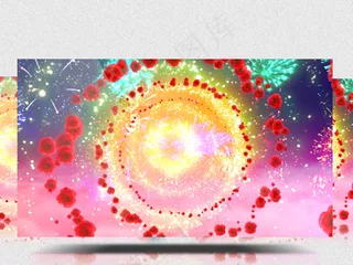 缤纷喜庆氛围歌曲相亲相爱舞台背景视...