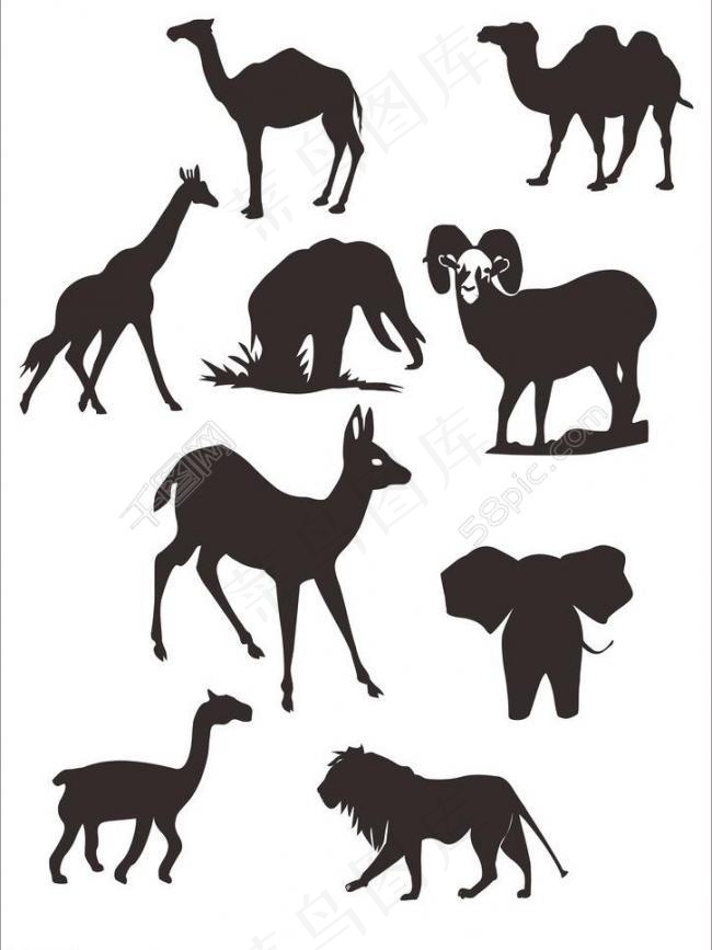 动物剪影图片