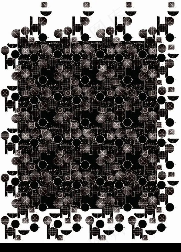 黑色背景圆形图案ai矢量模版下载