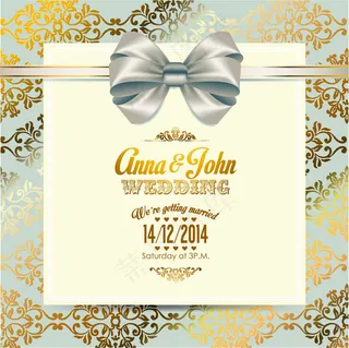 金色婚礼邀请函图片