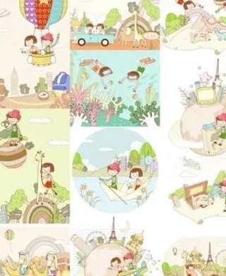 旅游主题矢量儿童幻想图纸