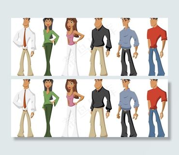 卡通滑稽有趣人物矢量图片