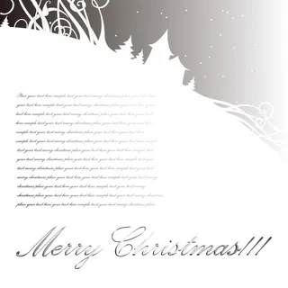 3款圣诞节雪景剪影