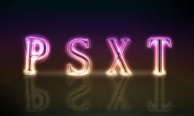 会发光的字psd模版下载