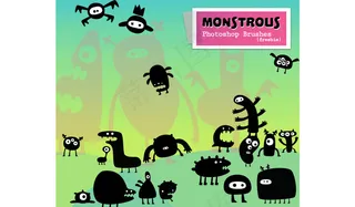 25款可爱的小怪兽图标PS笔刷