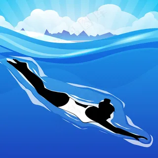 两个年轻人做出色的花样游泳池内的水...