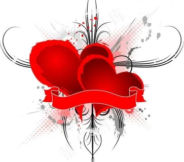 矢量心形花纹图片