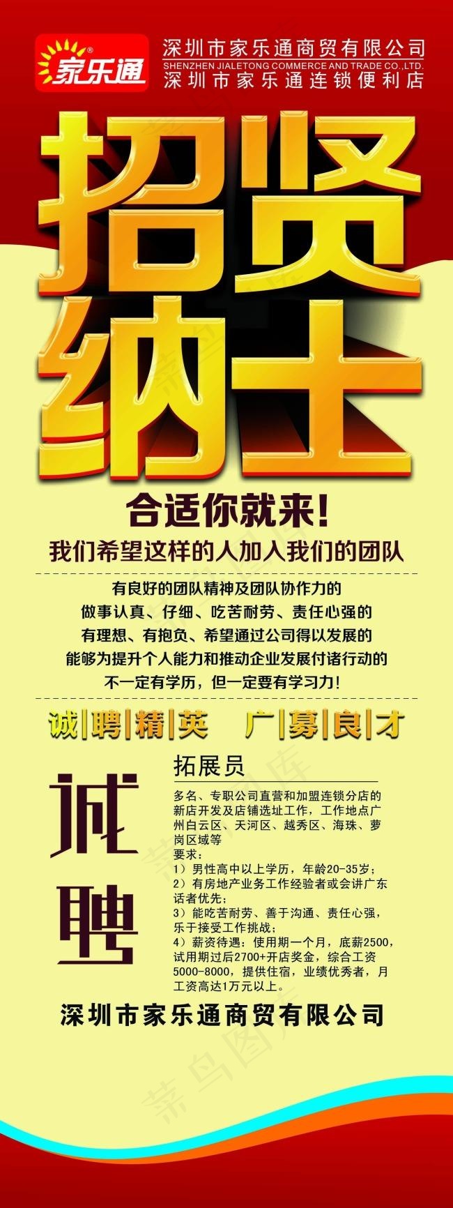 招聘广告(1701X4535(DPI:72))psd模版下载
