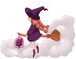 万圣节女巫免抠元素卡通