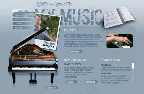 钢琴爱好者flash动画模板